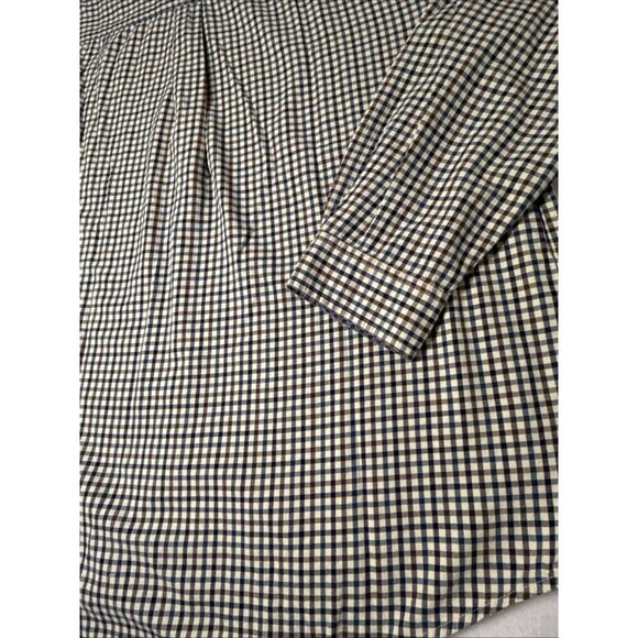 J Ashford Mens Shirt XXL Button Down Long Sleeve Checker Blue Rust Red - Picture 7 of 9